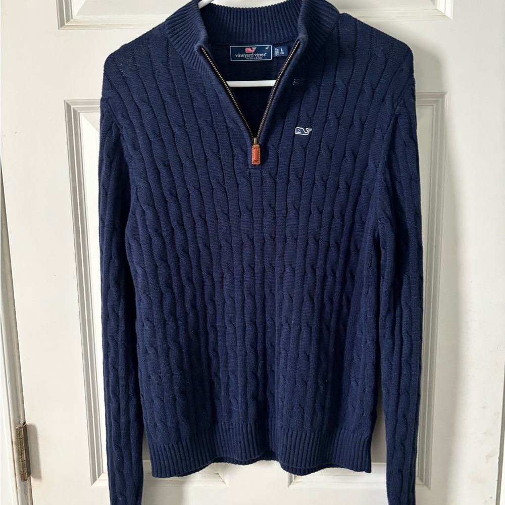 Vineyard Vines kids  Navy Blue Cable Knit Sweater